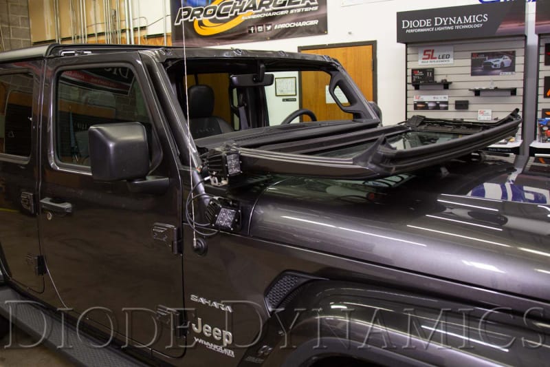 Diode Dynamics 18-21 Jeep JL Wrangler/Gladiator SS3 Cowl LED Bracket Kit - Yellow Pro thumbnail 8