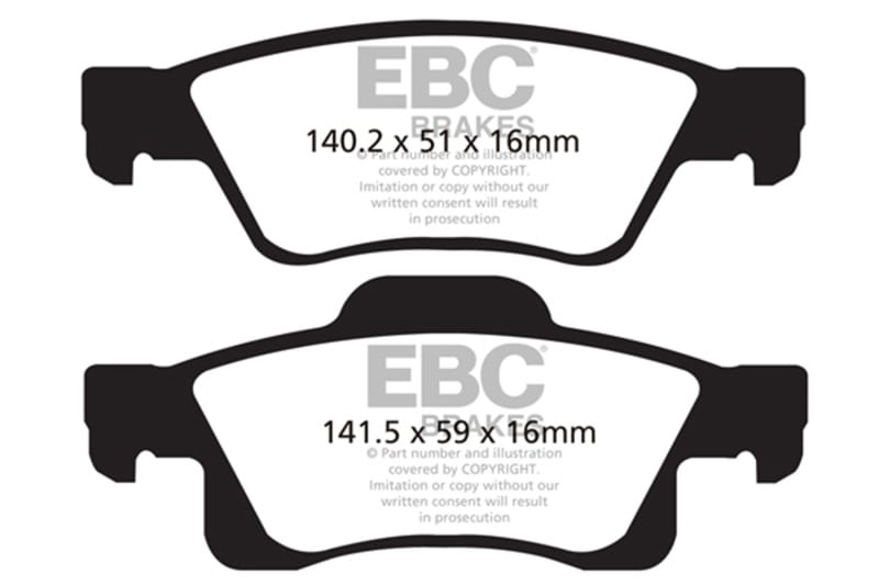 EBC 11+ Dodge Durango 3.6 Extra Duty Rear Brake Pads thumbnail 2