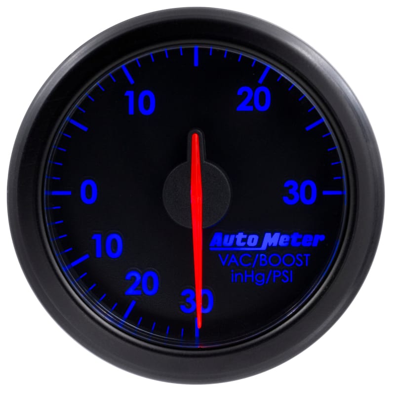 Autometer Airdrive 2-1/6in Boost/Vac Gauge 30in HG/30 PSI - Black thumbnail 2