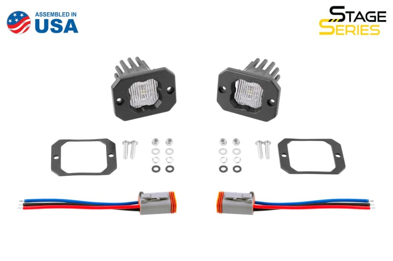 Diode Dynamics Stage Series C1 LED Pod - White SAE Fog Flush ABL (Pair) thumbnail 4