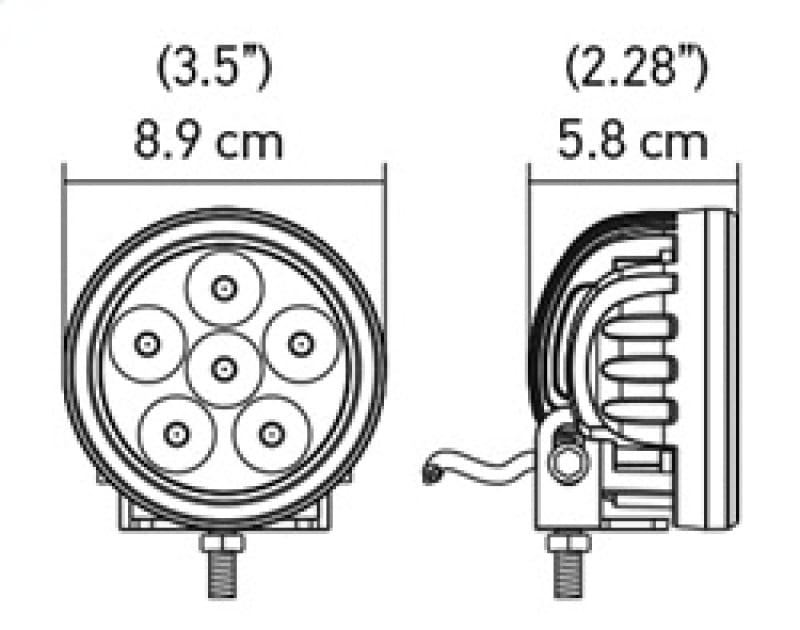 Hella Value Fit 90mm 6 LED Light - PED Off Road Spot Light thumbnail 3