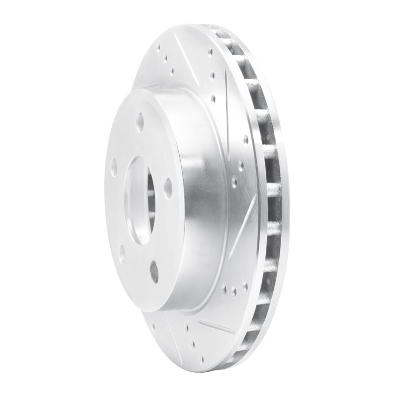 R1 05-11 Dodge Dakota 4WD Front Right Drilled & Slotted Silver Brake Rotor thumbnail 2
