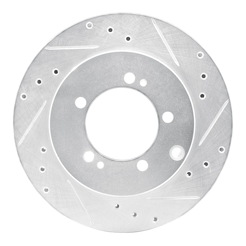 R1 91-93 Dodge STEALTH Rear Right Drilled & Slotted Silver Brake Rotor