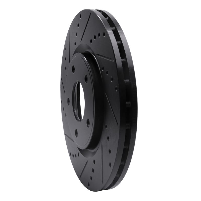 R1 12-25 Chrysler Town & Country Front Left Drilled & Slotted Black Brake Rotor thumbnail 2