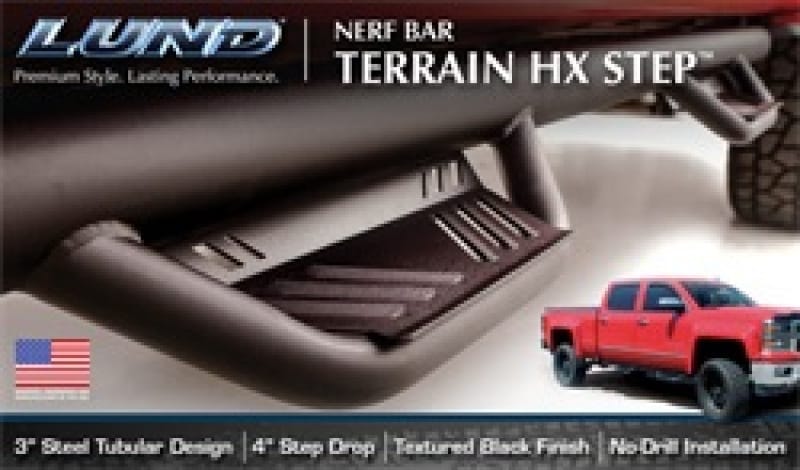 Lund 09-15 Dodge Ram 1500 Crew Cab (Built Before 7/1/15) Terrain HX Step Nerf Bars - Black thumbnail 3