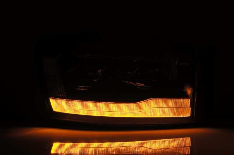 AlphaRex 06-08 Dodge Ram 1500HD PRO-Series Proj Headlights Plank Style Alpha Black w/Seq Signal/DRL thumbnail 4