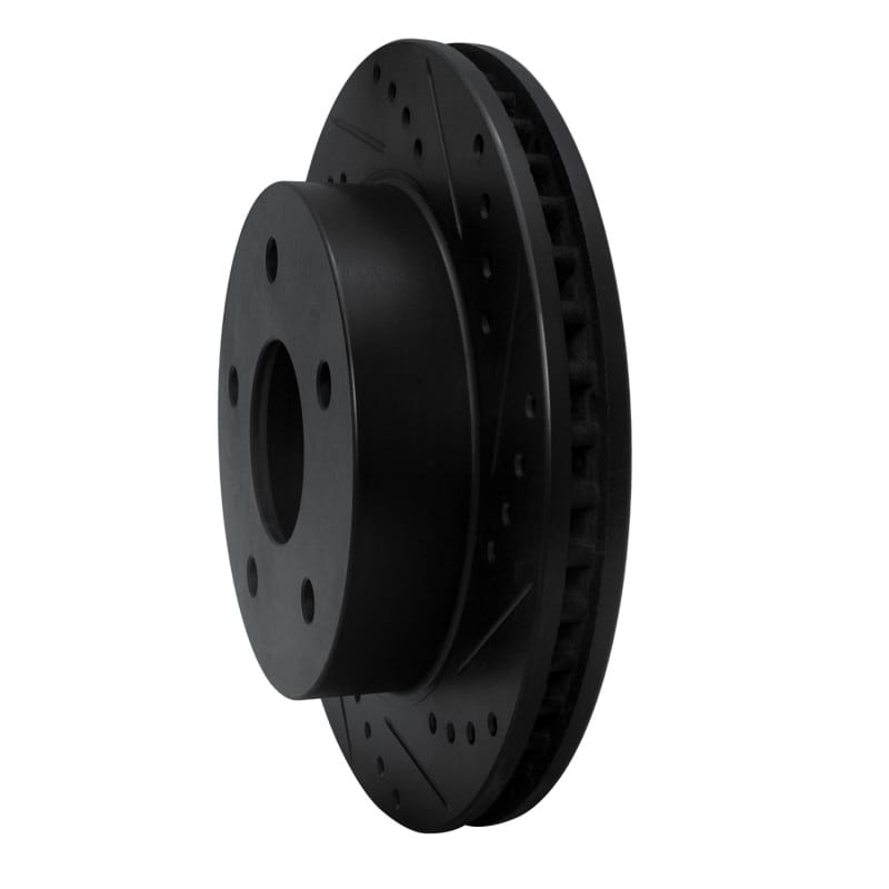 R1 00-01 Dodge Ram 1500 Pickup Front Right Drilled & Slotted Black Brake Rotor thumbnail 2