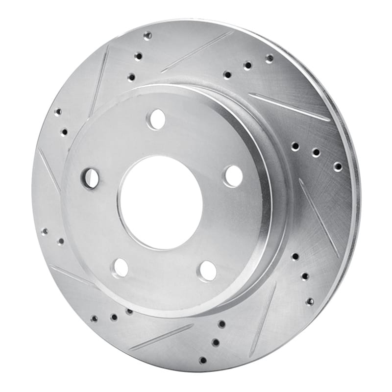 R1 05-11 Dodge Dakota 4WD Front Left Drilled & Slotted Silver Brake Rotor thumbnail 2