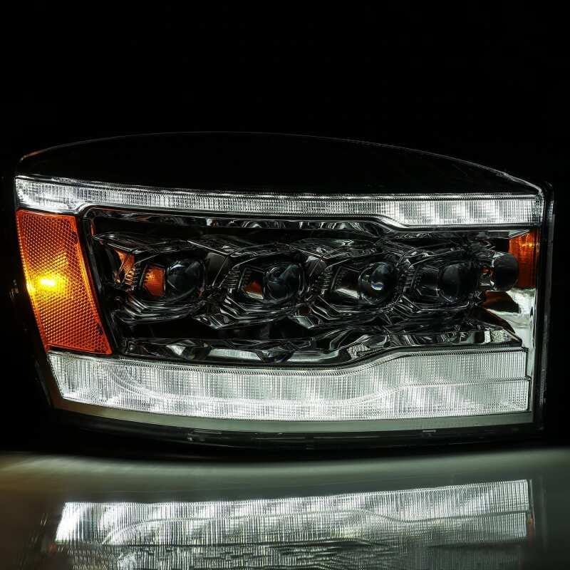 AlphaRex 06-08 Dodge Ram 1500HD NOVA LED Proj Headlights Plank Style Blk w/Seq Signal/DRL/Amber LED thumbnail 4