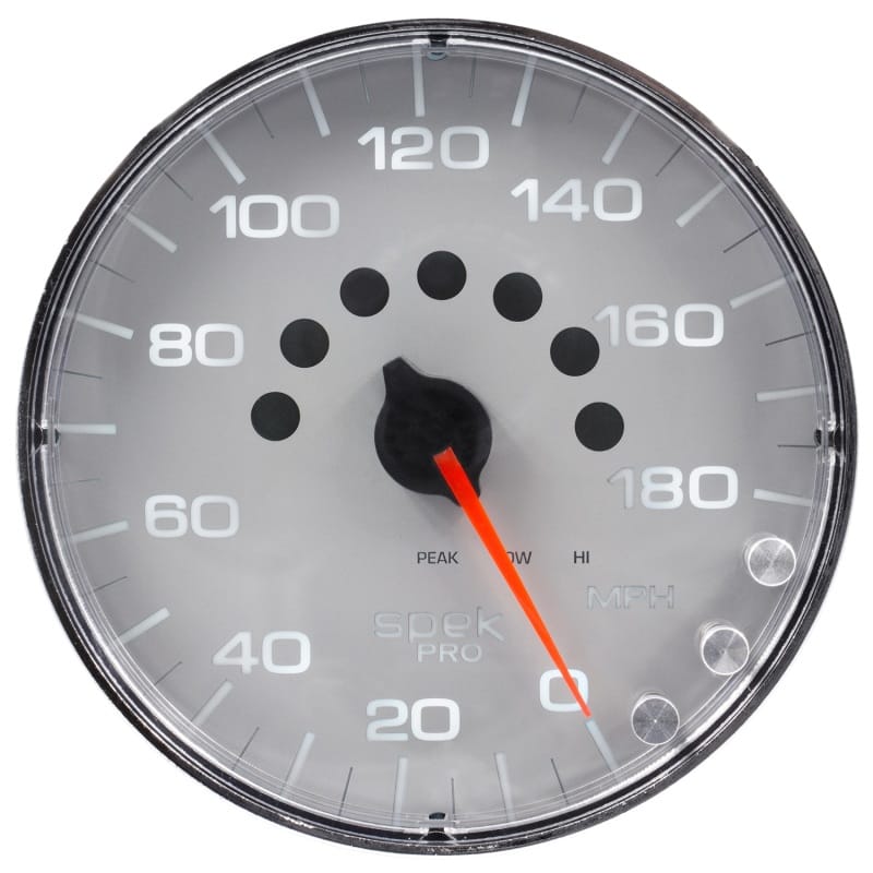 Autometer Spek-Pro Gauge Speedometer 5in 180 Mph Elec. Programmable Silver/Chrome - P230218 thumbnail 3
