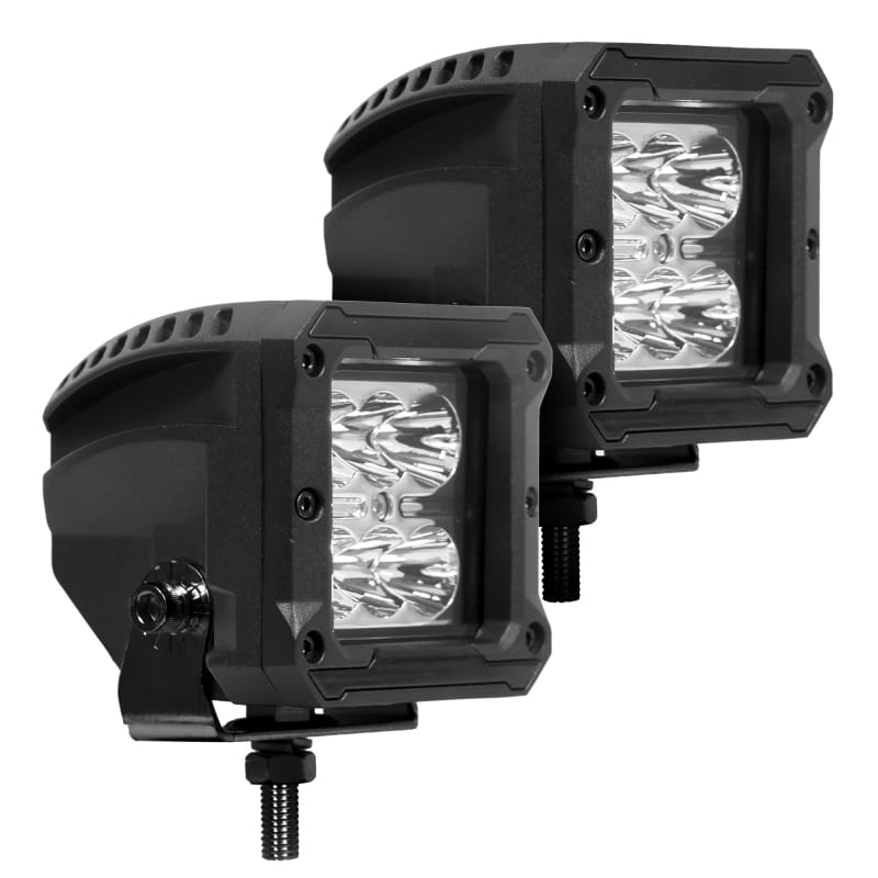Go Rhino Xplor Bright Series Cube LED Spot Light Kit (Surface/Threaded Stud Mount) 3x3 - Blk (Pair) thumbnail 4