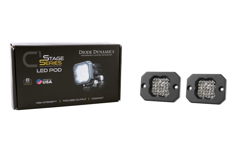 Diode Dynamics Stage Series C1 LED Pod Sport - White Flood Flush ABL (Pair) thumbnail 4