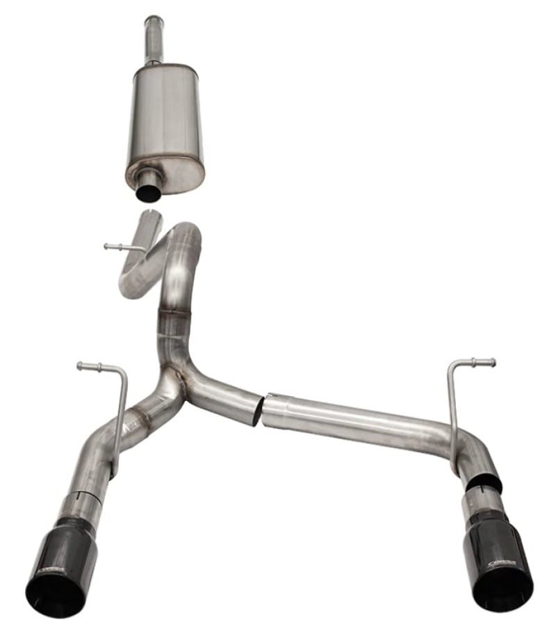 Corsa 2018-2025 Jeep Wrangler JLU 3.6L 2.75in Sport Cat-Back Exhaust w/ 4in Black Tips thumbnail 2