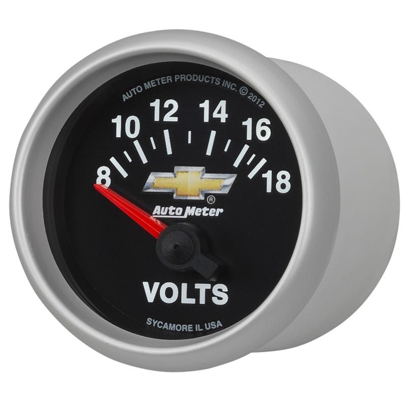 AutoMeter Gauge Voltmeter 2-1/16in. 18V Electric Chevy Gold Bowtie thumbnail 2
