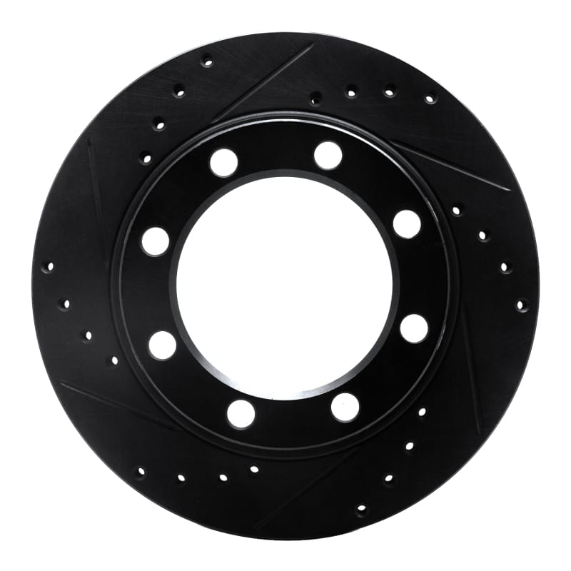 R1 71-91 Chevrolet C30 Pickup Front Left Drilled & Slotted Black Brake Rotor