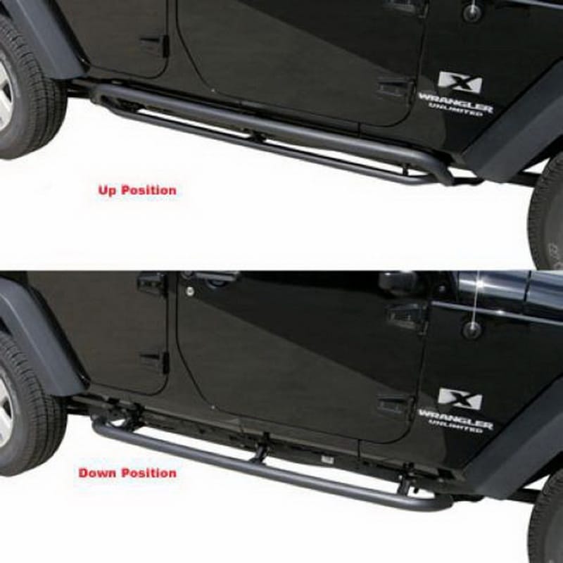 Rampage 2007-2018 Jeep Wrangler(JK) Srs Side Bar Rockerguard Step - Black thumbnail 2
