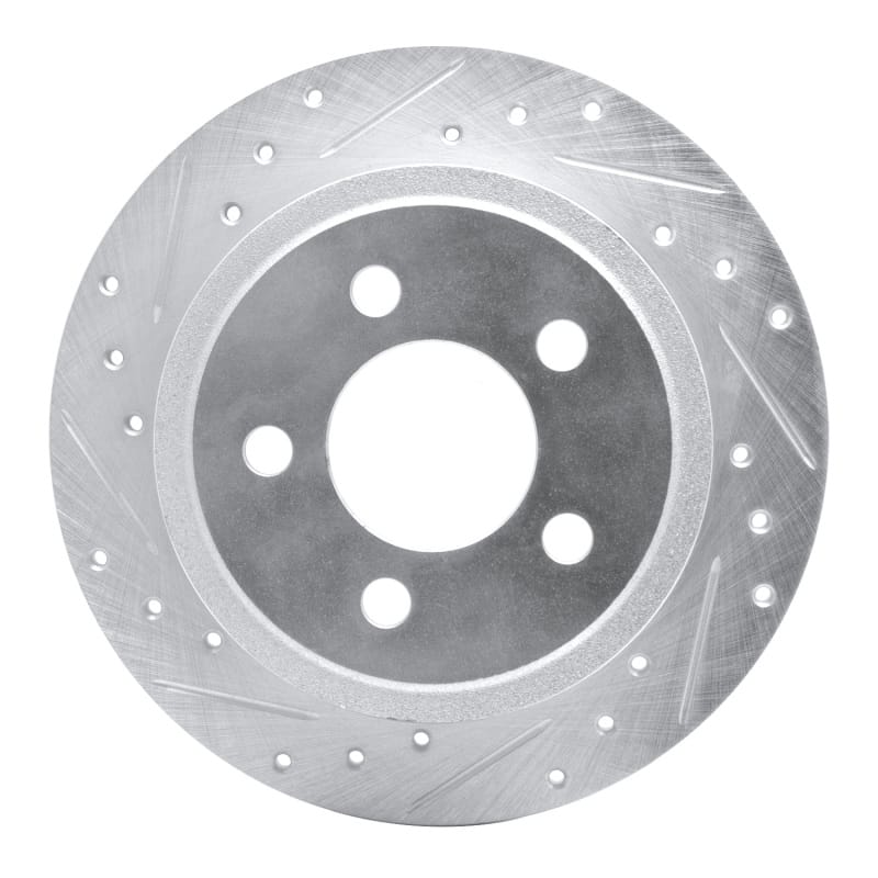 R1 03-07 Jeep TJ (Canada - See Wrangler for US) Rear Left Drilled & Slotted Silver Brake Rotor