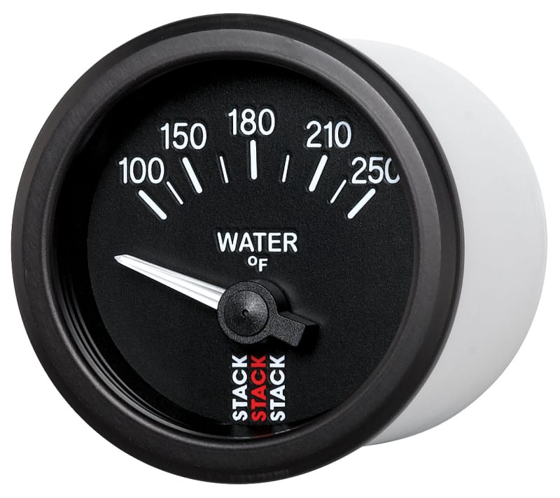 Autometer Stack 52mm 100-250 Deg F 1/8in NPTF Electric Water Temp Gauge - Black thumbnail 2