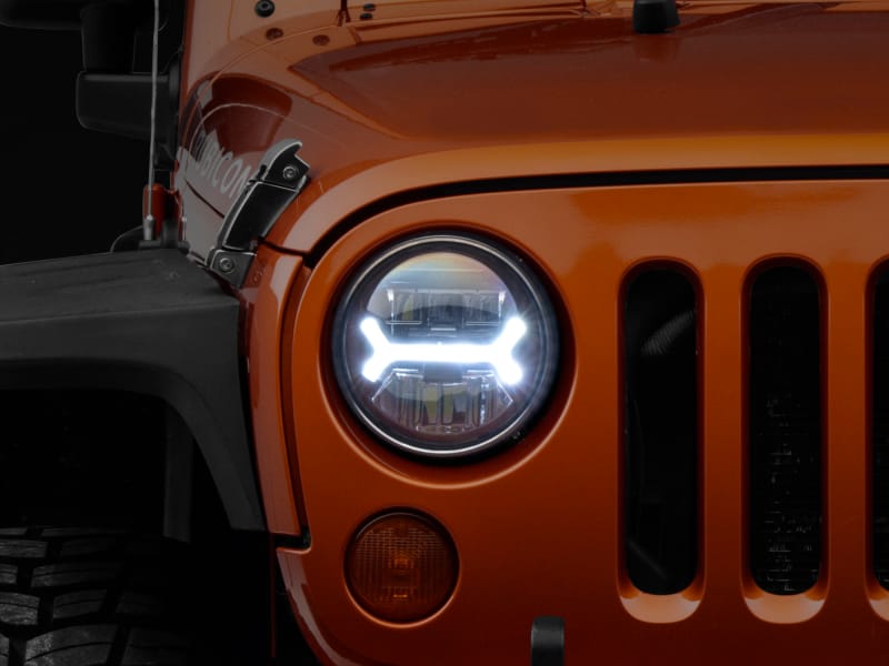 Raxiom 07-18 Jeep Wrangler JK LED Halo Headlights- Black Housing (Clear Lens) thumbnail 2