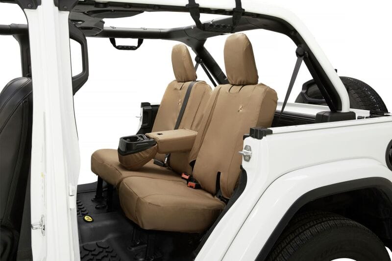 Bestop 18-23 Jeep Wrangler JL 4-Door Exc. 4Xe Rear W/ Fold Down Arm Rest Seat Covers (Tan) thumbnail 2