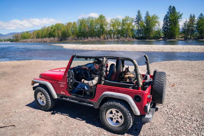 Bestop 97-02 Jeep Wrangler TJ Header Safari Bikini (Black Denim) thumbnail 2