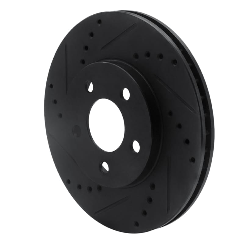R1 00-05 Chrysler Neon Front Left Drilled & Slotted Black Brake Rotor thumbnail 2