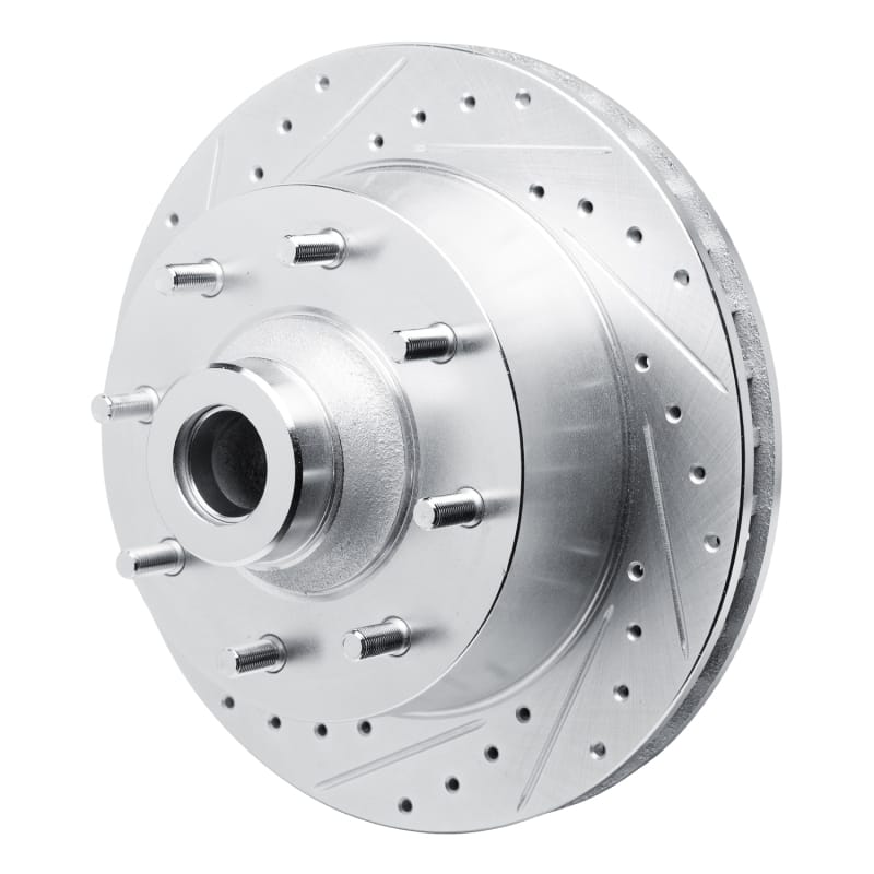 R1 73-77 Dodge B300 Van (71-74) / B300 (75-80) Front Left Drilled & Slotted Silver Brake Rotor thumbnail 2
