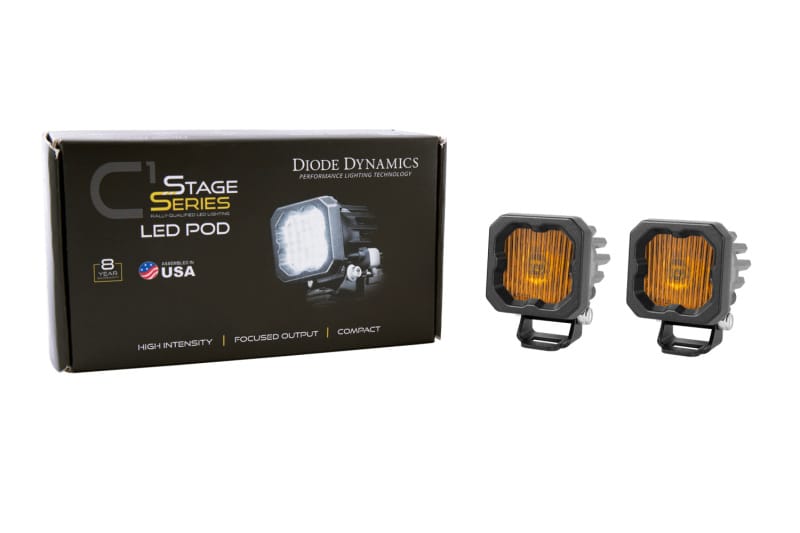 Diode Dynamics Stage Series C1 LED Pod - Yellow SAE Fog Standard ABL (Pair) thumbnail 3