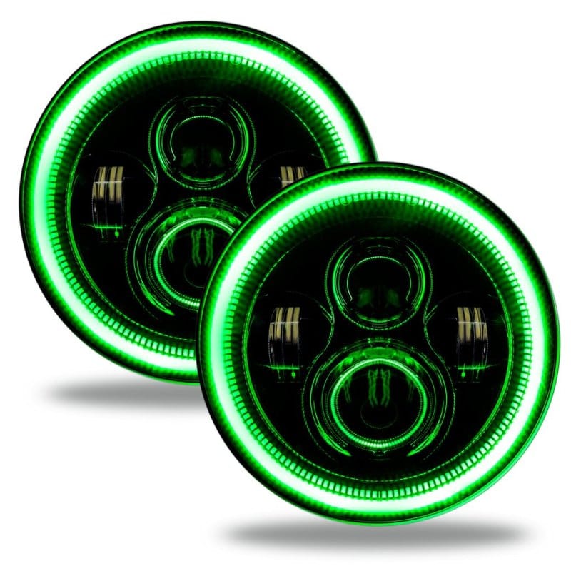 Oracle Jeep Wrangler JL/Gladiator JT 7in. High Powered LED Headlights (Pair) - Green thumbnail 2