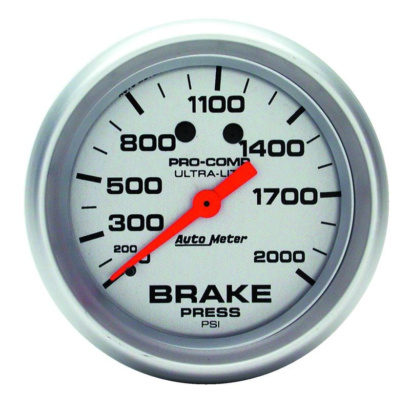 AutoMeter Gauge Brake Pressure 2-5/8in. 2000PSI Mechanical Ultra-Lite