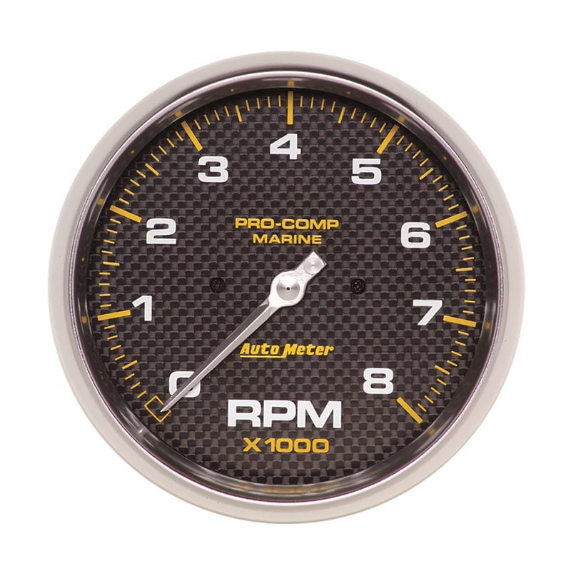 AutoMeter Marine Carbon Fiber 5in In-Dash Tachometer 0-8000 RPM