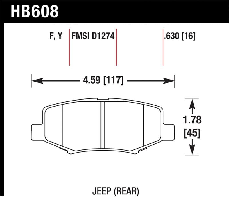 Hawk LTS Street Brake Pads - HB608Y.630