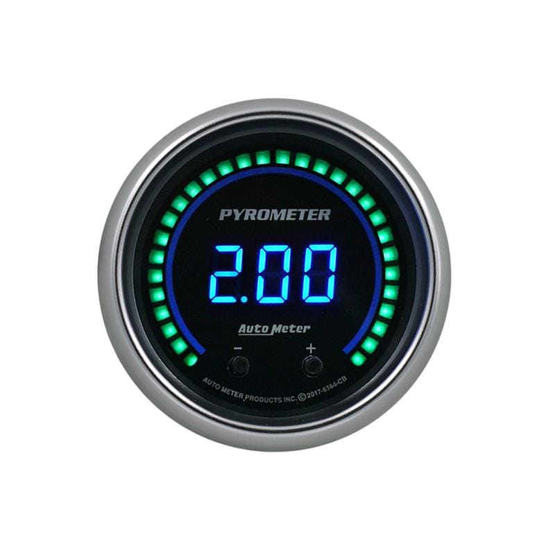 Autometer 52.4mm Black Two Channel 0-2000 Degree Pyrometer (EGT) Cobalt Elite Digital Gauge