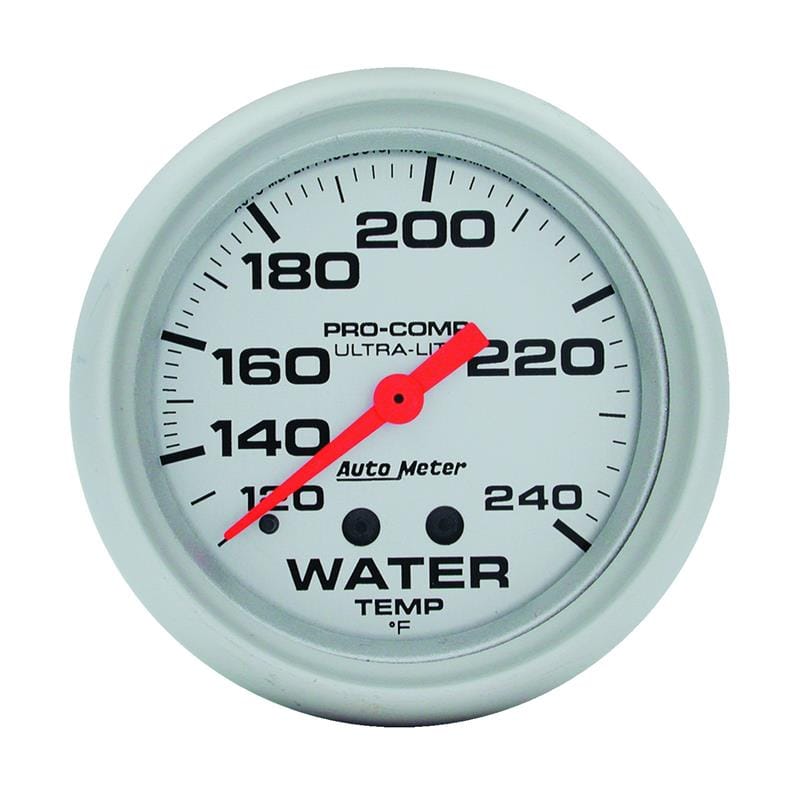 Autometer Ultra-Lite 66.7mm 120-240 Deg F Mechanical Water Temperature Gauge - White