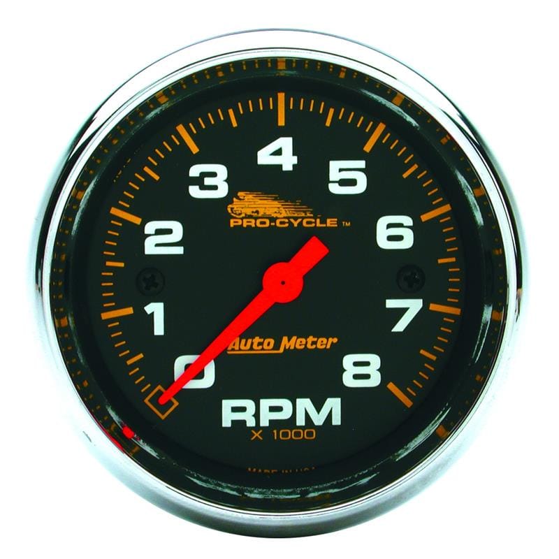 Autometer Pro-Cycle Gauge Tach 2 5/8in 8K Rpm 2&4 Cylinder Black - 19304