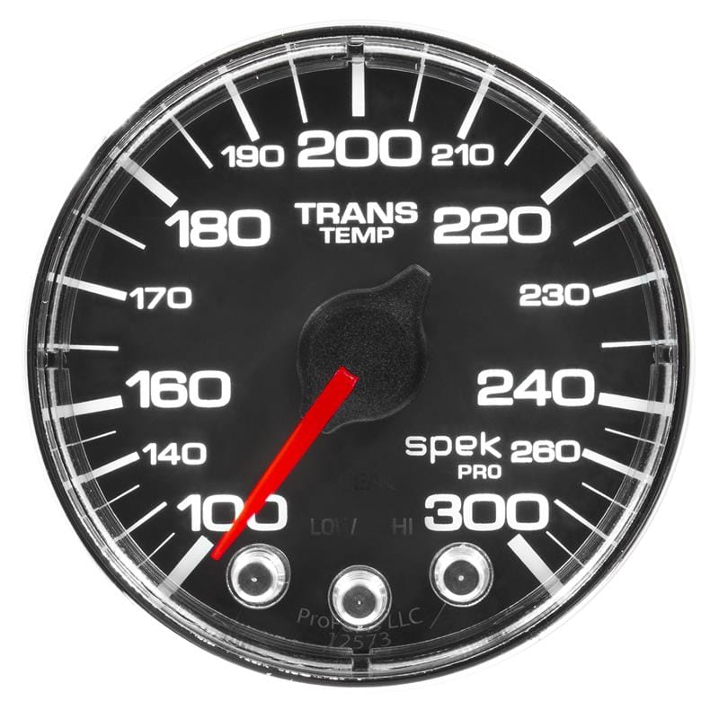 Autometer Spek-Pro Gauge Water Temp 2 1/16in 300f Stepper Motor W/Peak & Warn Blk/Chrm - P346318