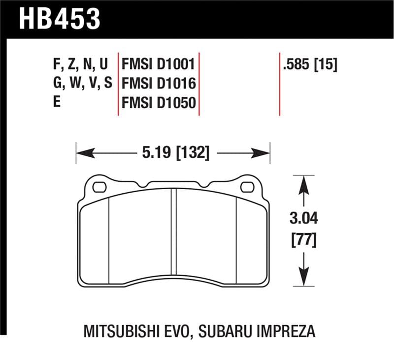 Hawk 03-06 Evo / 04-09 STi / 09-10 Genesis Coupe (Track Only) / 2010 Camaro SS DTC-30 Race Front Bra