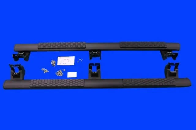 Tubular Side Steps Cab Length For Crew Cab (Black Aluminum)