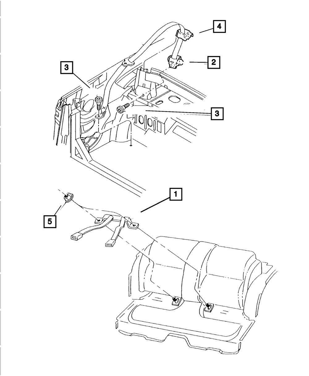 Rear Outer Seat Belt, Right